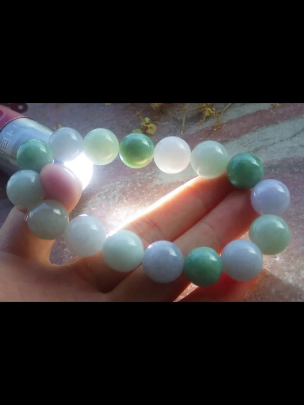 Elegant green certificate jadeite Jade wealth safety 13mm bead bracelet 7inches